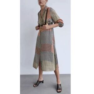 NWT Zara Geometric Patterned Dress